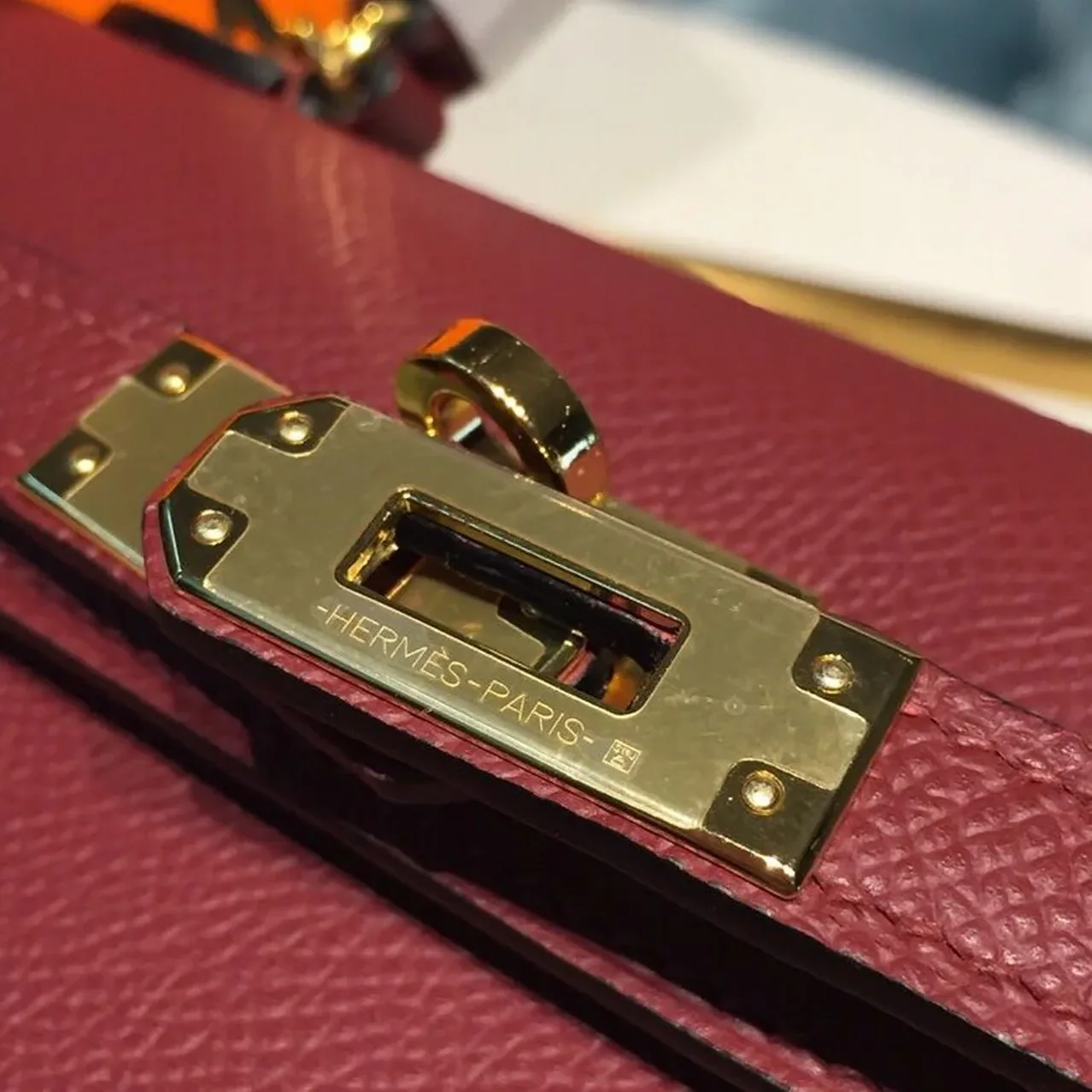 Hermes Mini Kelly Burgundy Gold Toned Hardware / Hermes Mini Kelly Burgundy Gold Toned Hardware /