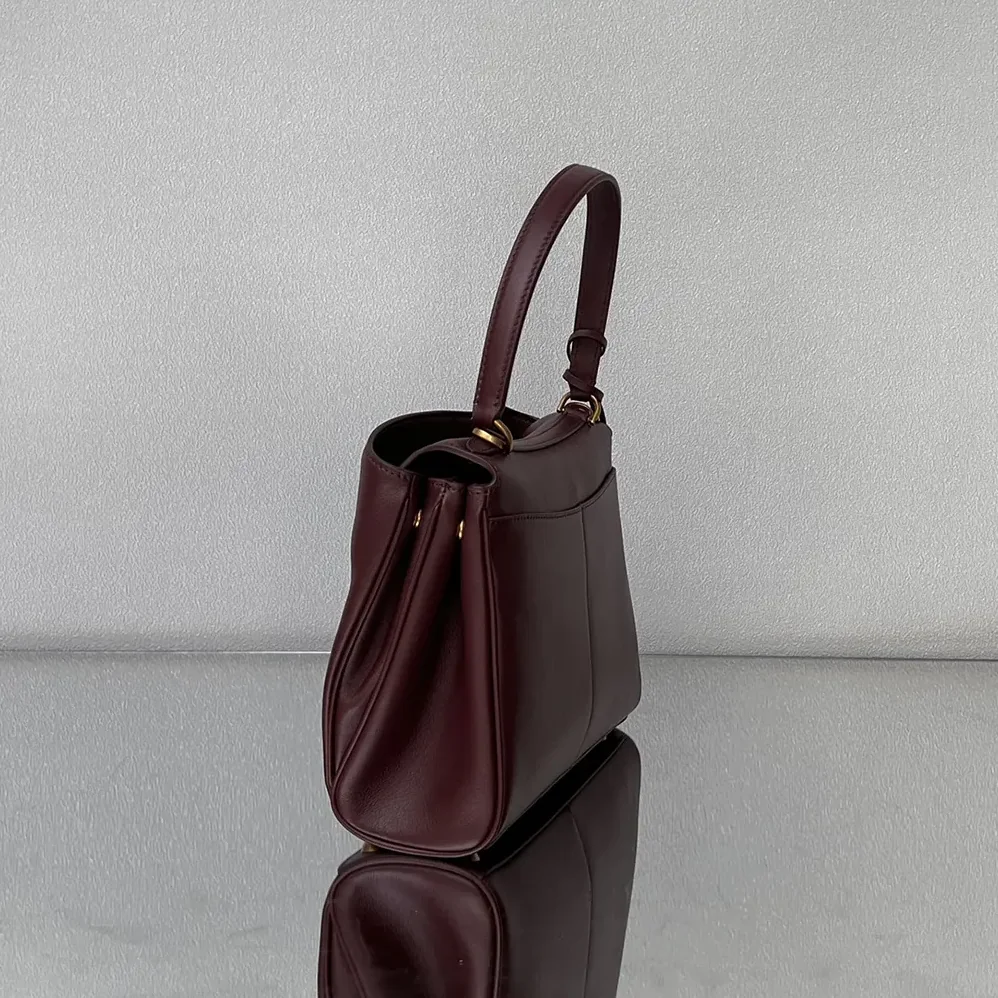 Balenciaga Rodeo Handbag Small In Dark Burgundy Smooth Calfskin Aged for Women in Gold Hardware Balenciaga Rodeo Handbag Small In Dark Burgundy Smooth Calfskin Aged for Women in Gold Hardware