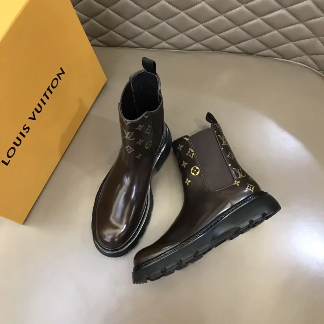 Louis Vuitton LV Bold Chelsea Boots Monogram Flower Brown 1A9FEI Louis Vuitton LV Bold Chelsea Boots Monogram Flower Brown 1A9FEI