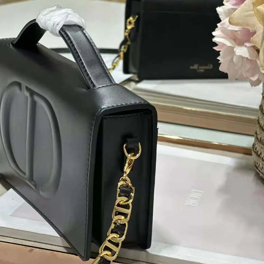 Dior CD Signature Mini Bag Black Calfskin with Embossed CD Signature for Women
