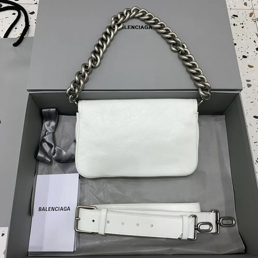 Balenciaga BB Soft Small Flap Bag in Optic White for Women
