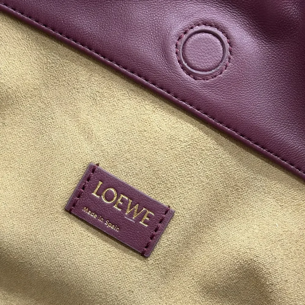 Loewe Medium Flamenco Purse in Mellow Nappa Lambskin for Unisex in Dark Burgundy