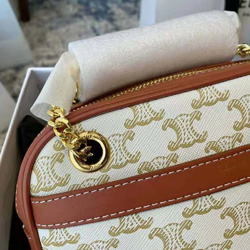 Celine Small Patapans in Triomphe Canvas and Calfskin for Women