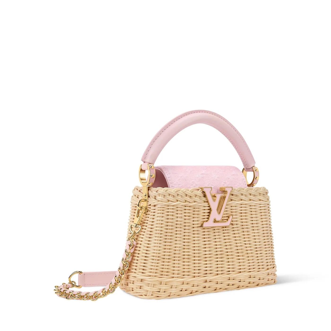 Louis Vuitton Capucines Mini Top Handle Bag in Washed Pink Gold Hardware