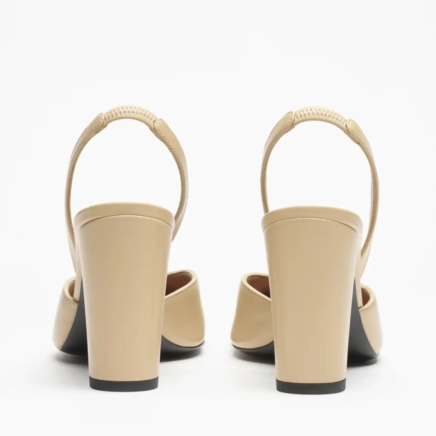 Chanel Slingbacks Beige/ Black --U9753