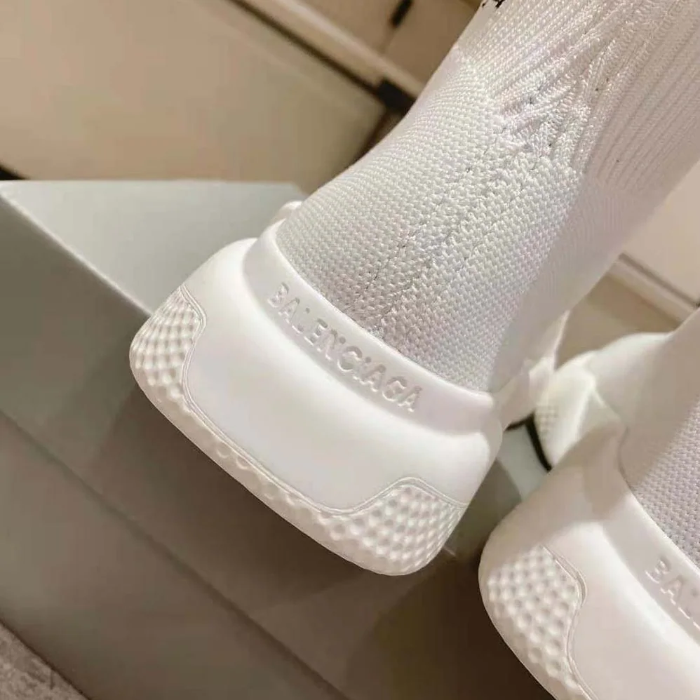 Balenciaga adidas Speed Sneaker in White and Black Sole Unit is Done in Collaboration with Adidas for Unisex Balenciaga adidas Speed Sneaker in White and Black Sole Unit is Done in Collaboration with Adidas for Unisex