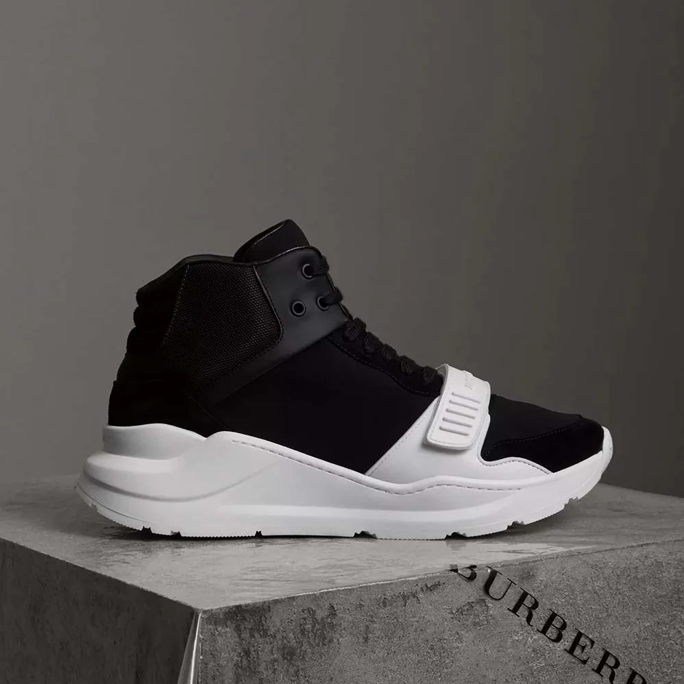 Burberry Shoes Suede and Neoprene High-Top Sneakers for Unisex in Black