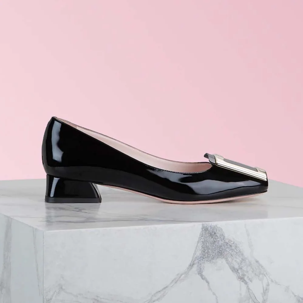 Roger Vivier Tres Vivier Ballerinas 2.54 cm Heel for Women in Black Roger Vivier Tres Vivier Ballerinas 2.54 cm Heel for Women in Black