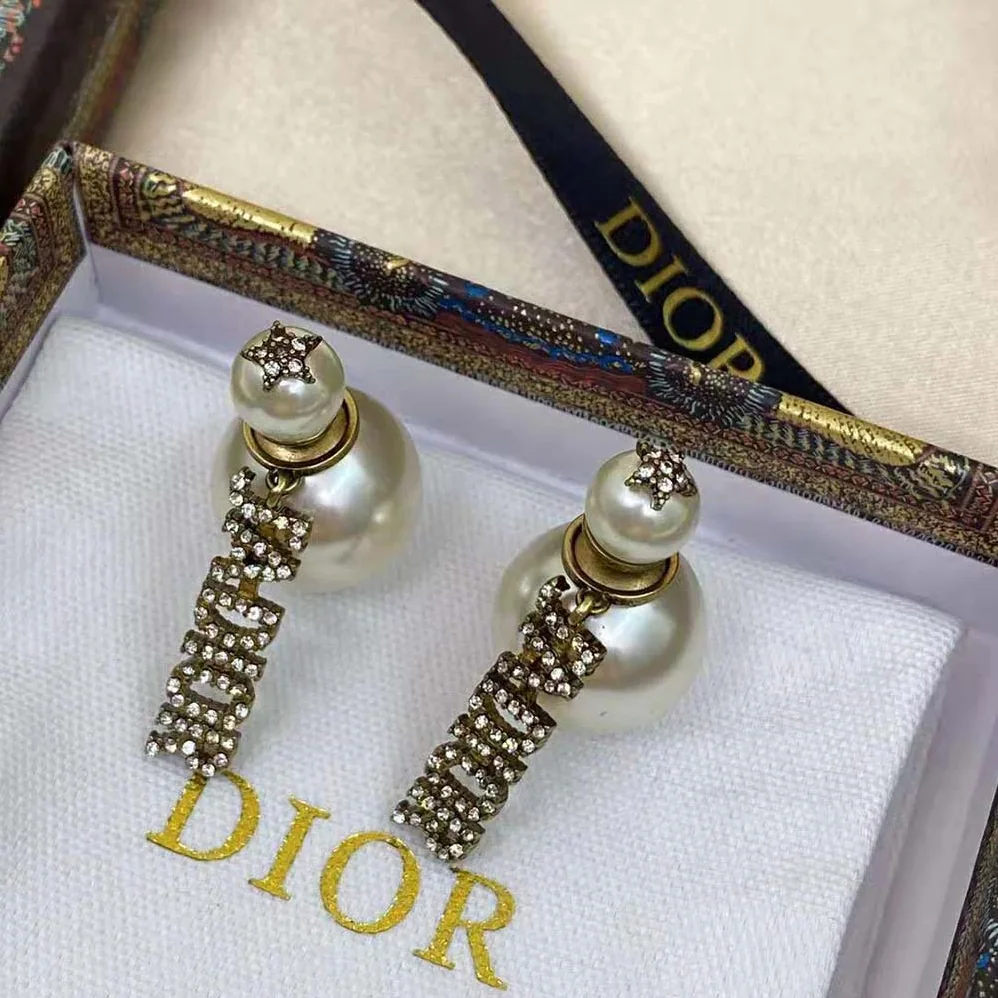 Dior Tribales Earrings Antique Gold for Women in Finish Metal Dior Tribales Earrings Antique Gold for Women in Finish Metal