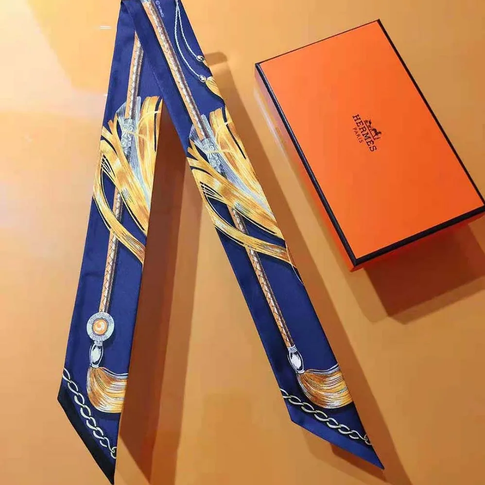 Hermes Cavalcades Twilly for Women in Navy Hermes Cavalcades Twilly for Women in Navy