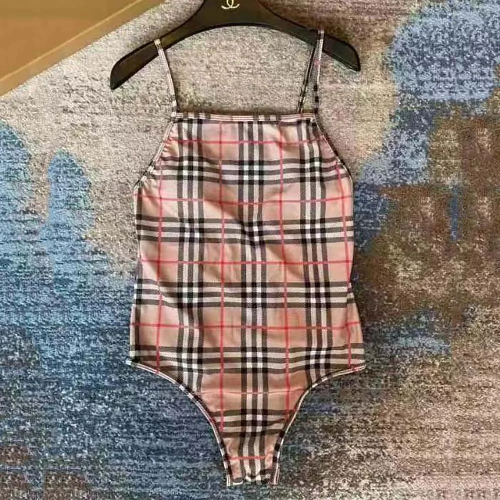 Burberry Vintage Check Swimsuit for Women in Beige