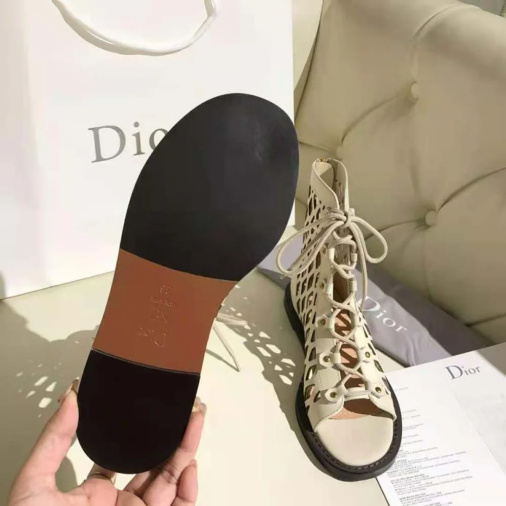 Dior D-Trap Sandal Beige Matte Calfskin in 3cm Heel for Women Dior D-Trap Sandal Beige Matte Calfskin in 3cm Heel for Women