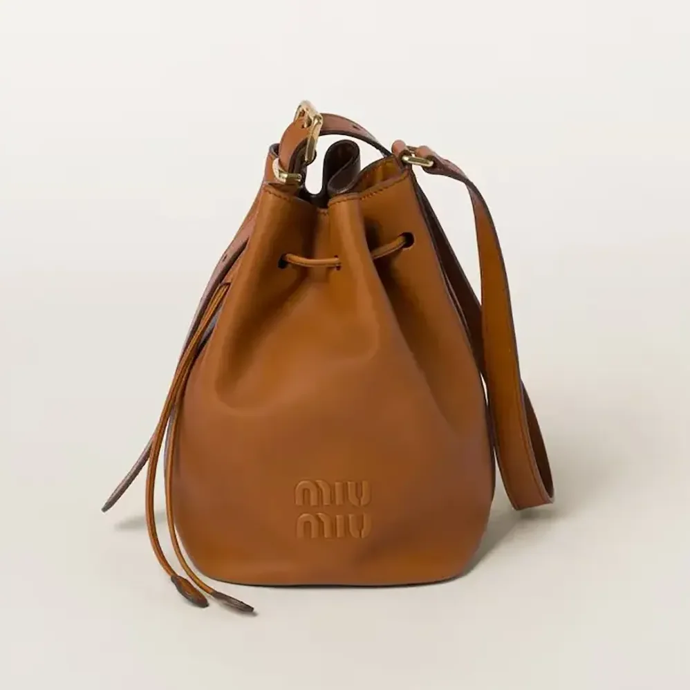 Miu Miu Leather Bucket Bag-Black 5BE090_2CRM_F0046_V_OOO for Women Miu Miu Leather Bucket Bag-Black 5BE090_2CRM_F0046_V_OOO for Women