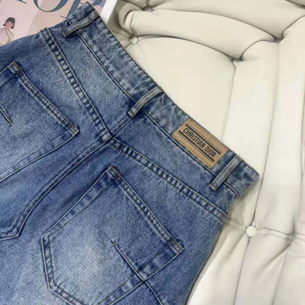 Dior Flared Miniskirt Blue Stonewashed Cotton Denim for Women Dior Flared Miniskirt Blue Stonewashed Cotton Denim for Women