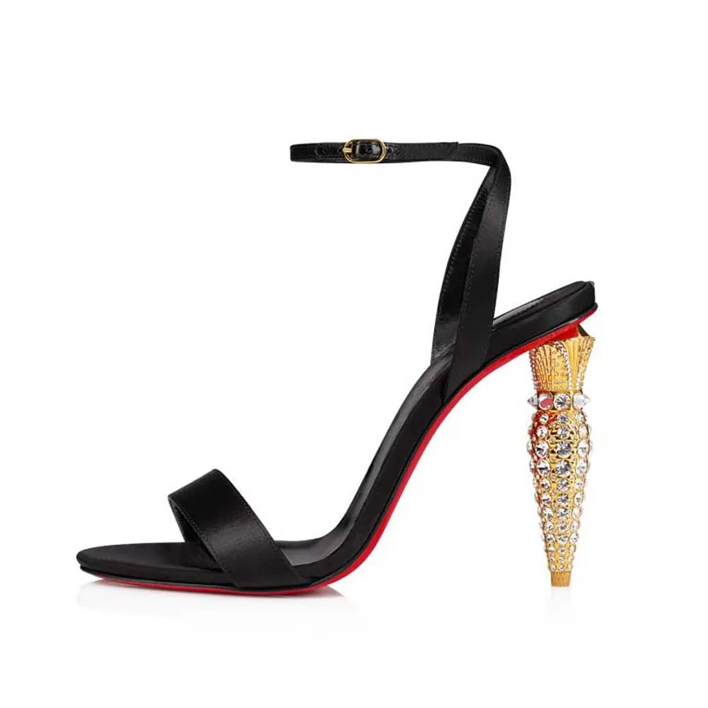 Christian Louboutin Lipstrass Queen 100 mm Heel Height for Women in Black Christian Louboutin Lipstrass Queen 100 mm Heel Height for Women in Black