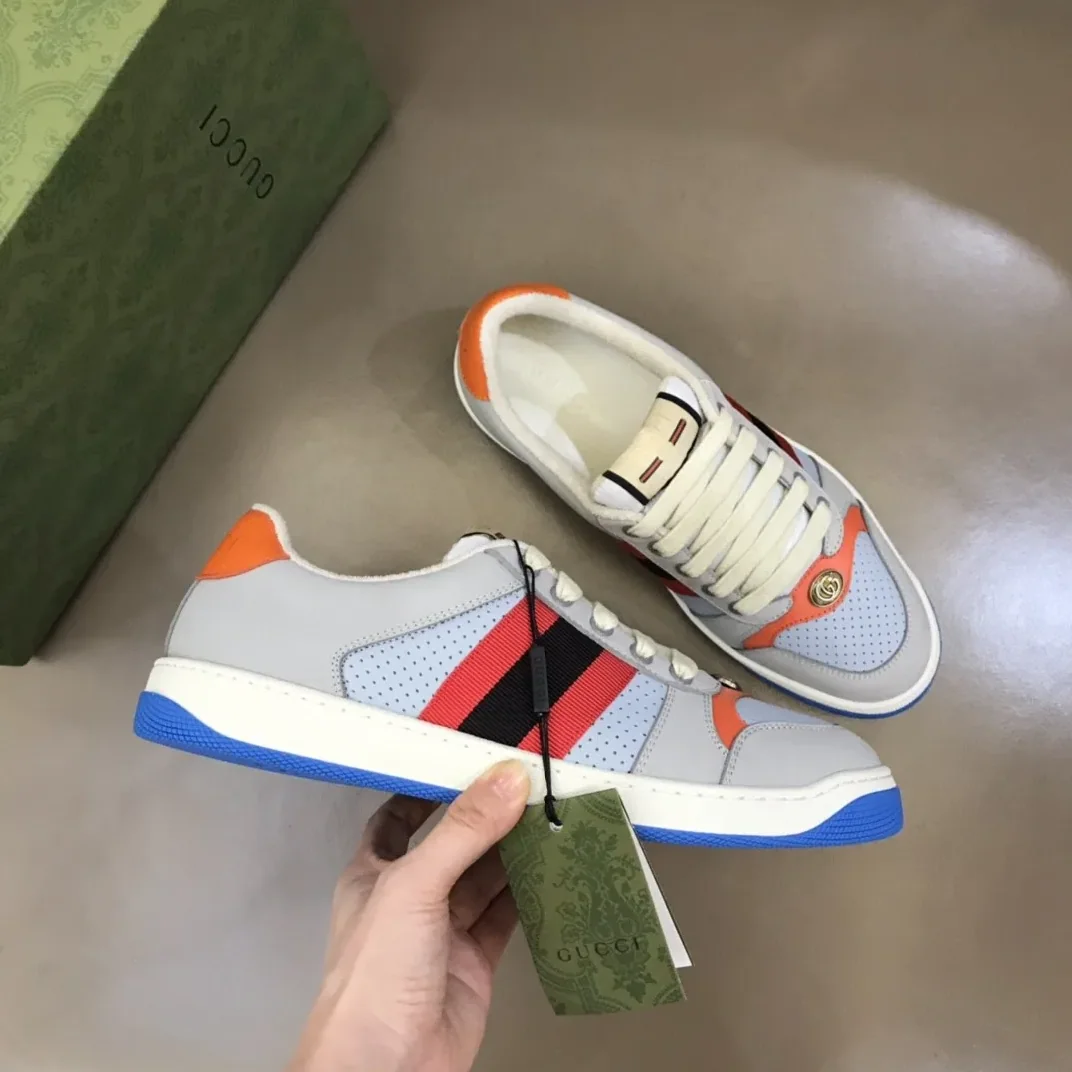 Gucci Gray Screener Sneakers GG Shoes 0YIA0 Gucci Gray Screener Sneakers GG Shoes 0YIA0