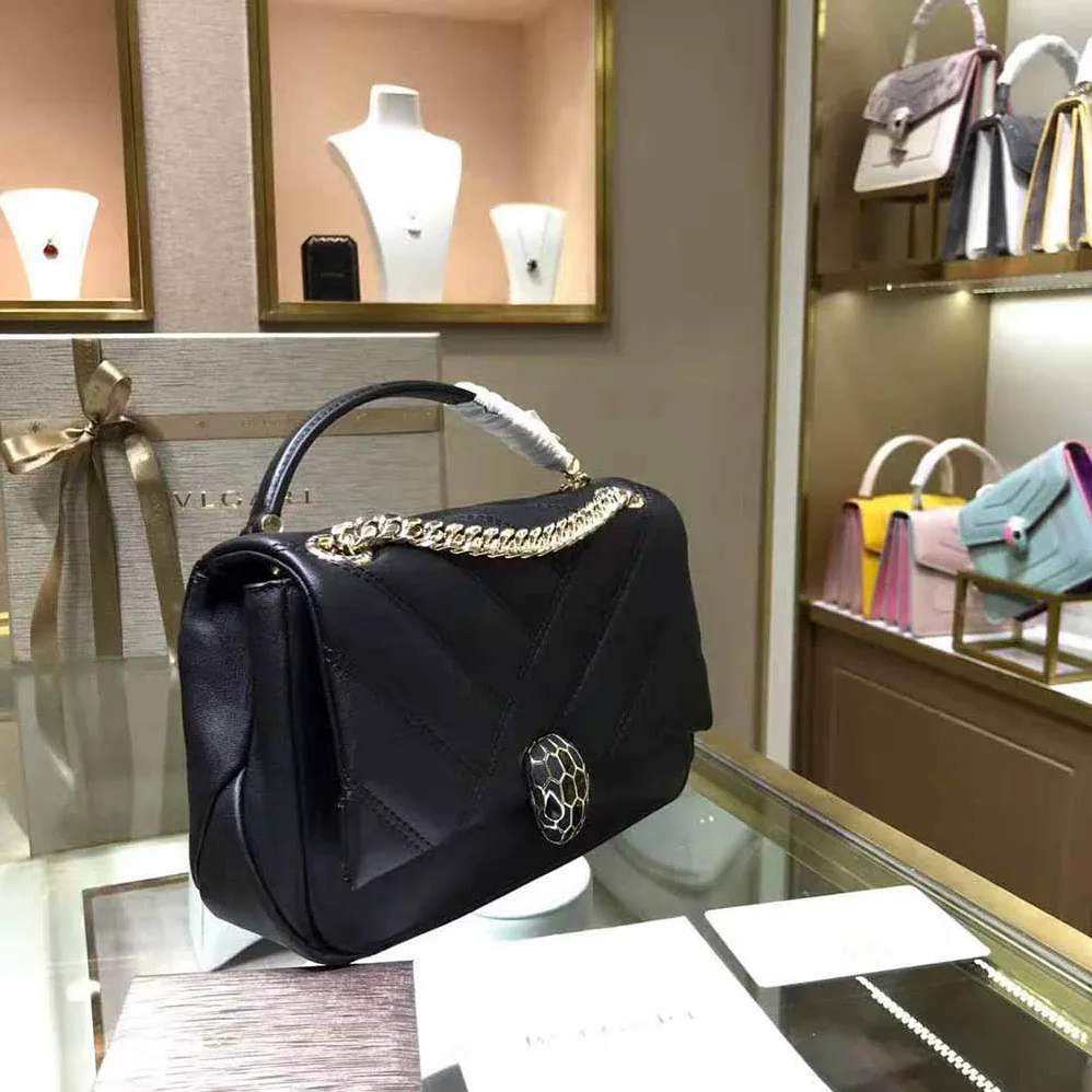 Bvlgari Serpenti Cabochon Shoulder Bag for Women in Black Bvlgari Serpenti Cabochon Shoulder Bag for Women in Black