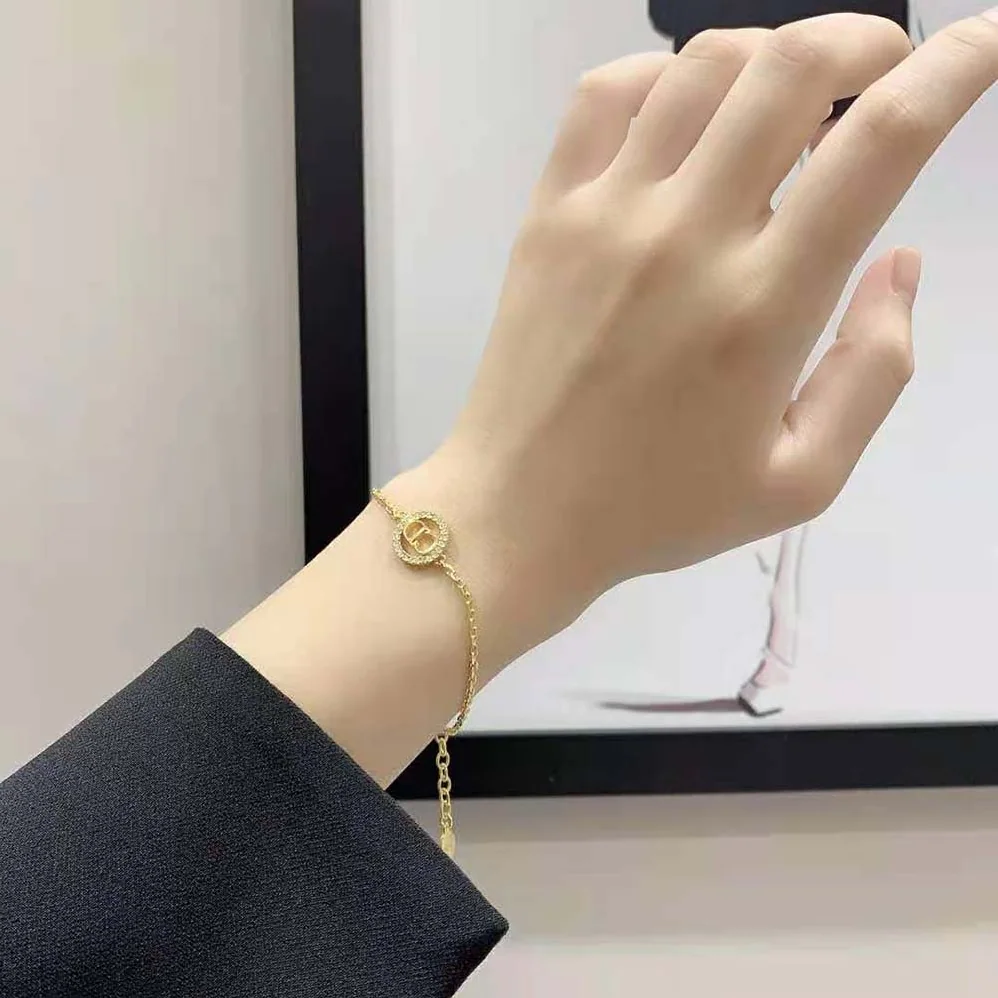 Dior Clair D Lune Bracelet Gold-Finish Metal and Silver for Women in Tone Crystals