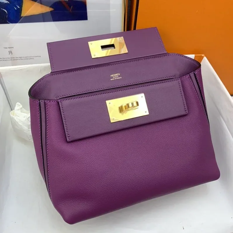 Hermes Mini Evercolor Swift Purple Hermes Mini Evercolor Swift Purple