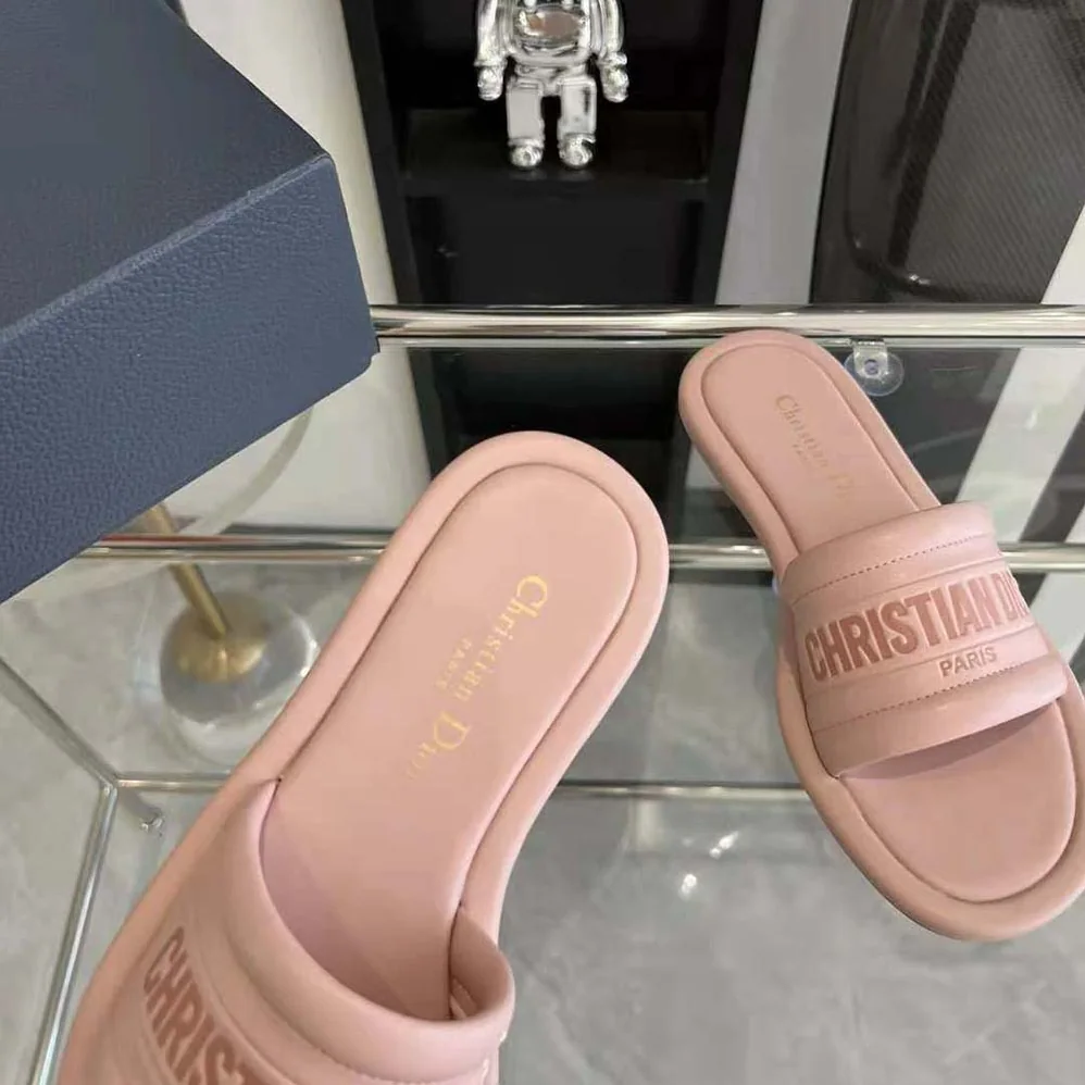 Dior Every-D Slide Pink Embossed Lambskin for Women