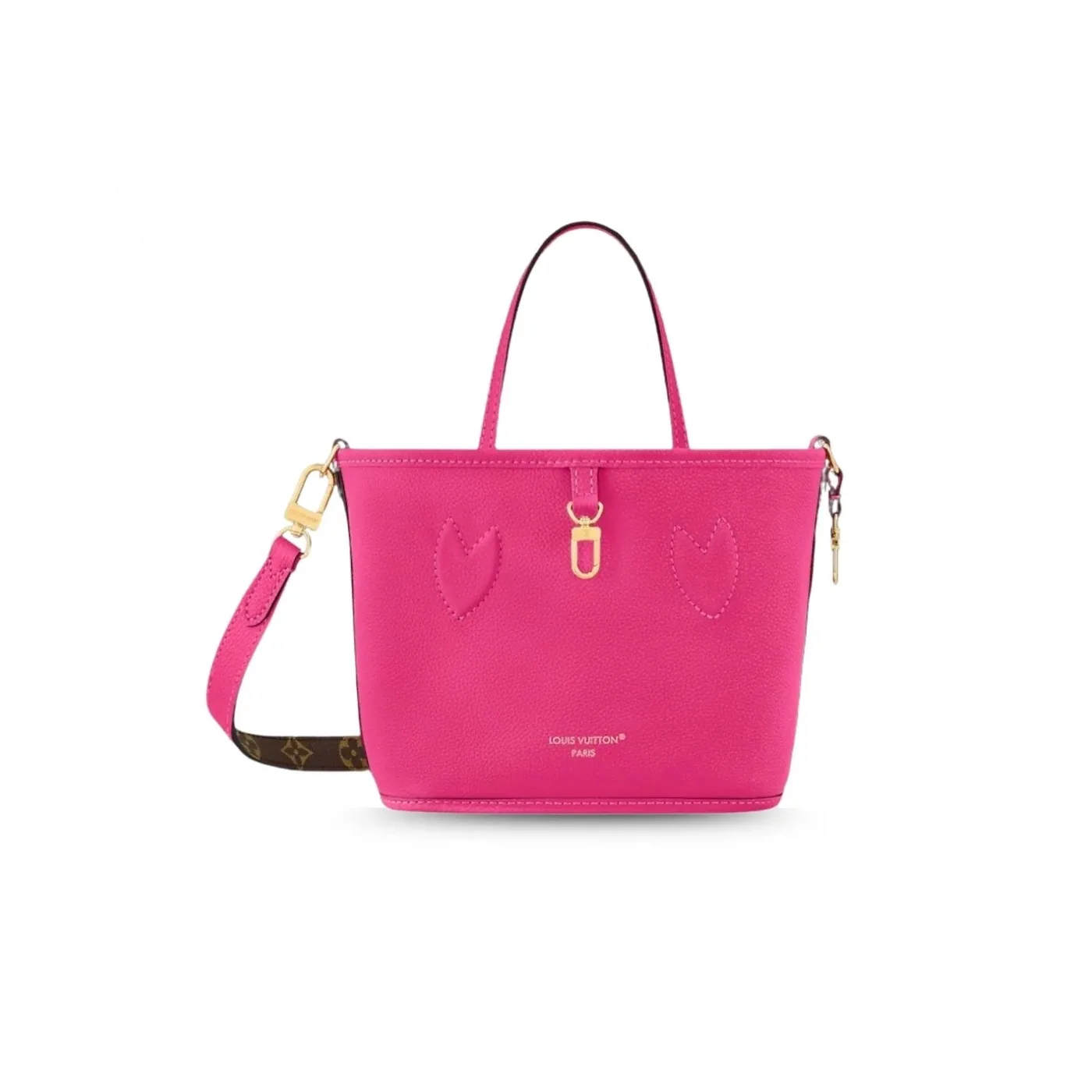 Louis Vuitton Neverfull Bandouliere Inside Out BB Tote Bag in Rose Pondichery Gold Hardware Louis Vuitton Neverfull Bandouliere Inside Out BB Tote Bag in Rose Pondichery Gold Hardware