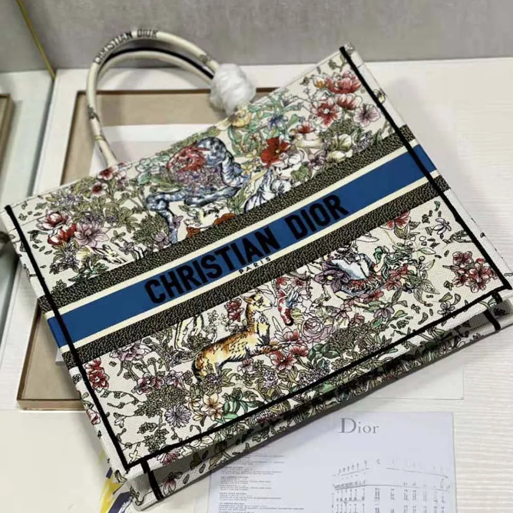 Dior Large Dior Book Tote Latte Multicolor D for Women in Constellation Embroidery Dior Large Dior Book Tote Latte Multicolor D for Women in Constellation Embroidery