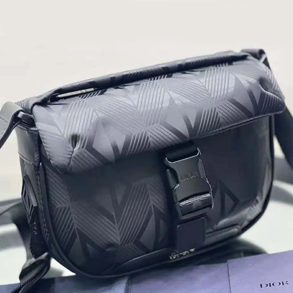 Dior Explorer Pouch with Strap Black CD Diamond Mirage Ski Capsule Nylon for Men