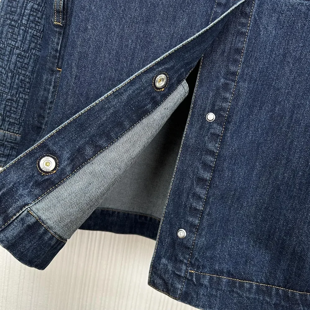 Fendi Dark Blue Denim Go for Women in To Jacket