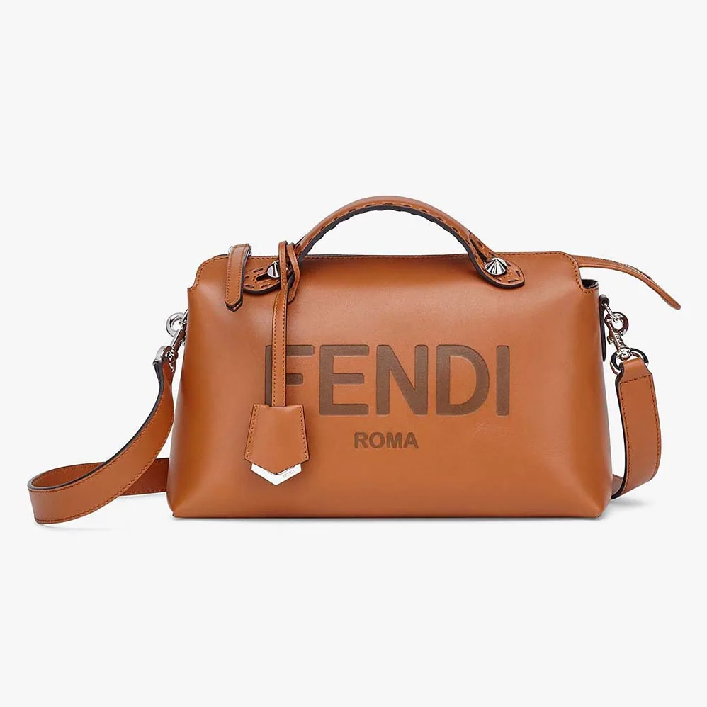Fendi Medium by the way Brown Leather Boston Bag for Women