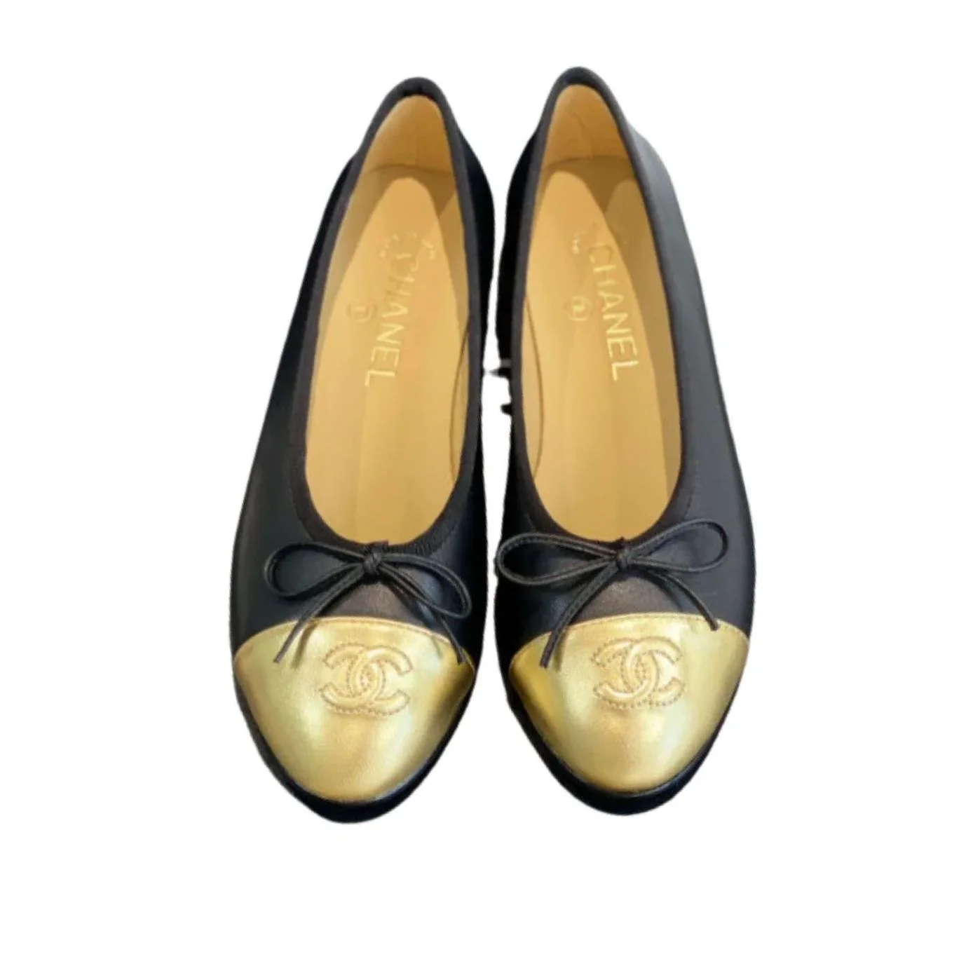 Chanel Ballet Flats Black in Gold Chanel Ballet Flats Black in Gold