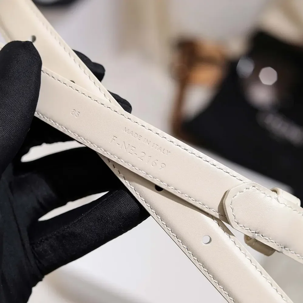 Celine Vivienne Belt 25Mm In Taurillon Leather for Women in White Celine Vivienne Belt 25Mm In Taurillon Leather for Women in White
