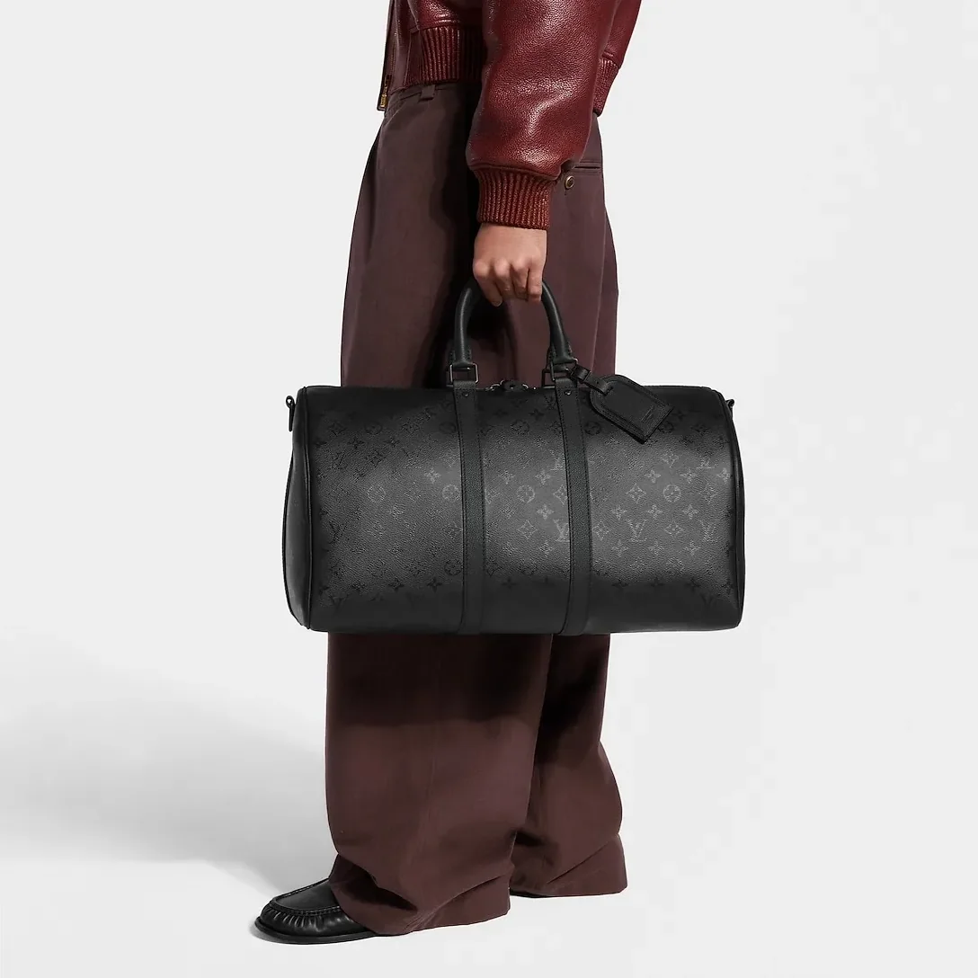 Louis Vuitton Keepall Bandouliere 45 Travel Bag / Black Monogram Midnight Black Hardware