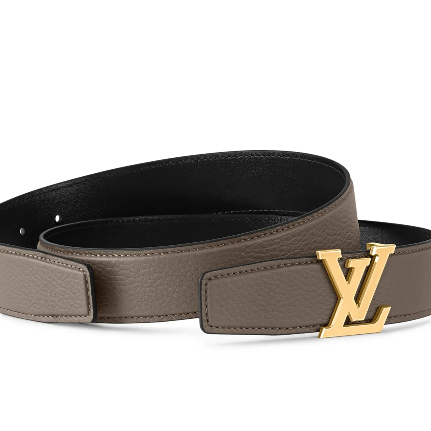 Louis Vuitton LV Heritage Reversible Belt Taupe in Black