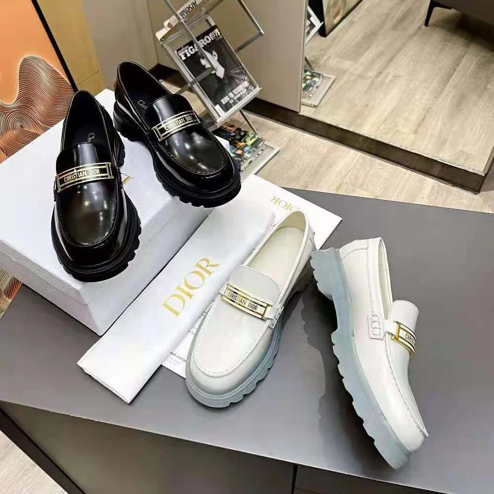 Dior Code Loafer White Brushed Calfskin for Women Dior Code Loafer White Brushed Calfskin for Women