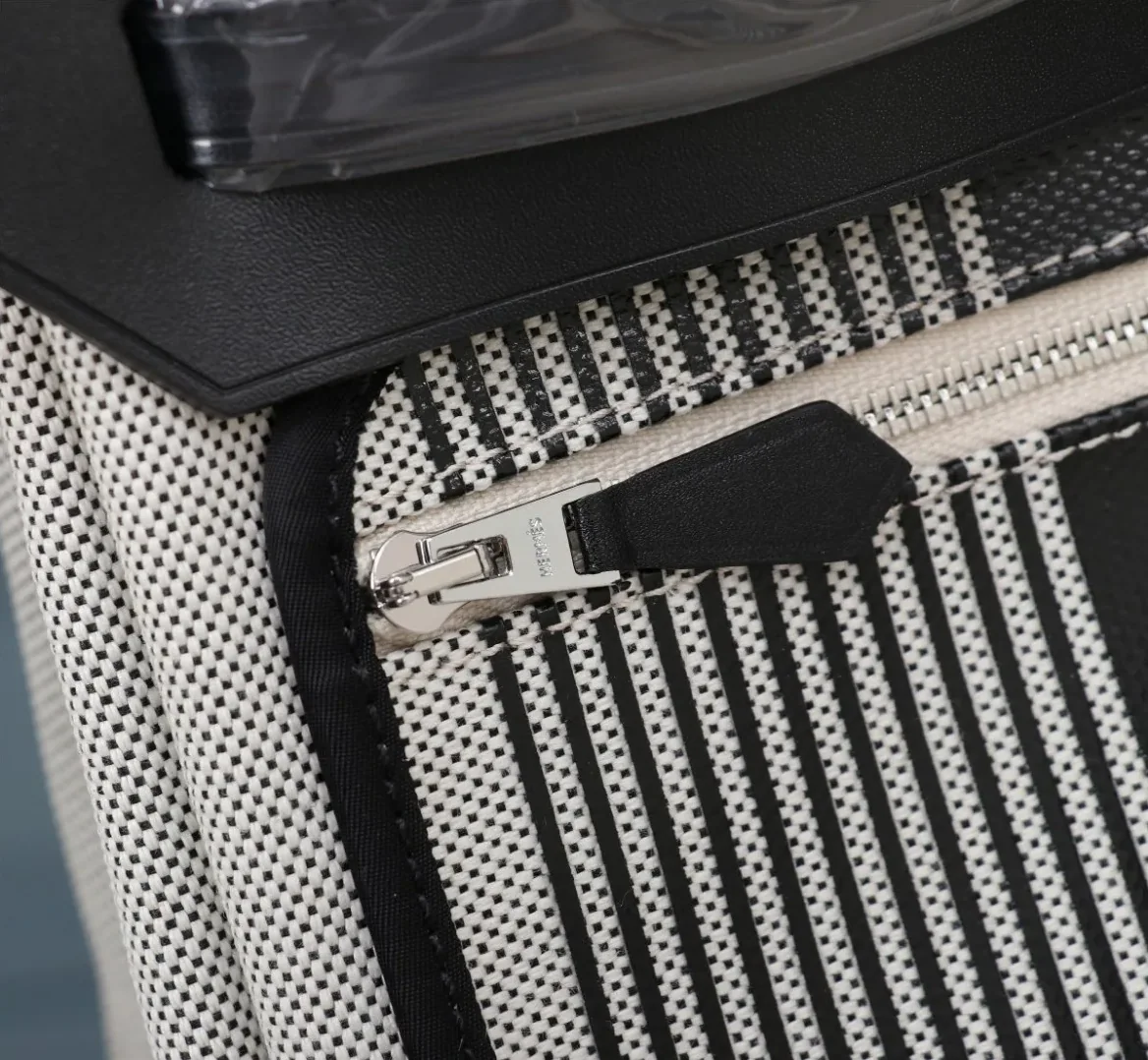 Hermes Buckle Lock Shape Striped Silver Toned Hardware Bag Hermes Buckle Lock Shape Striped Silver Toned Hardware Bag