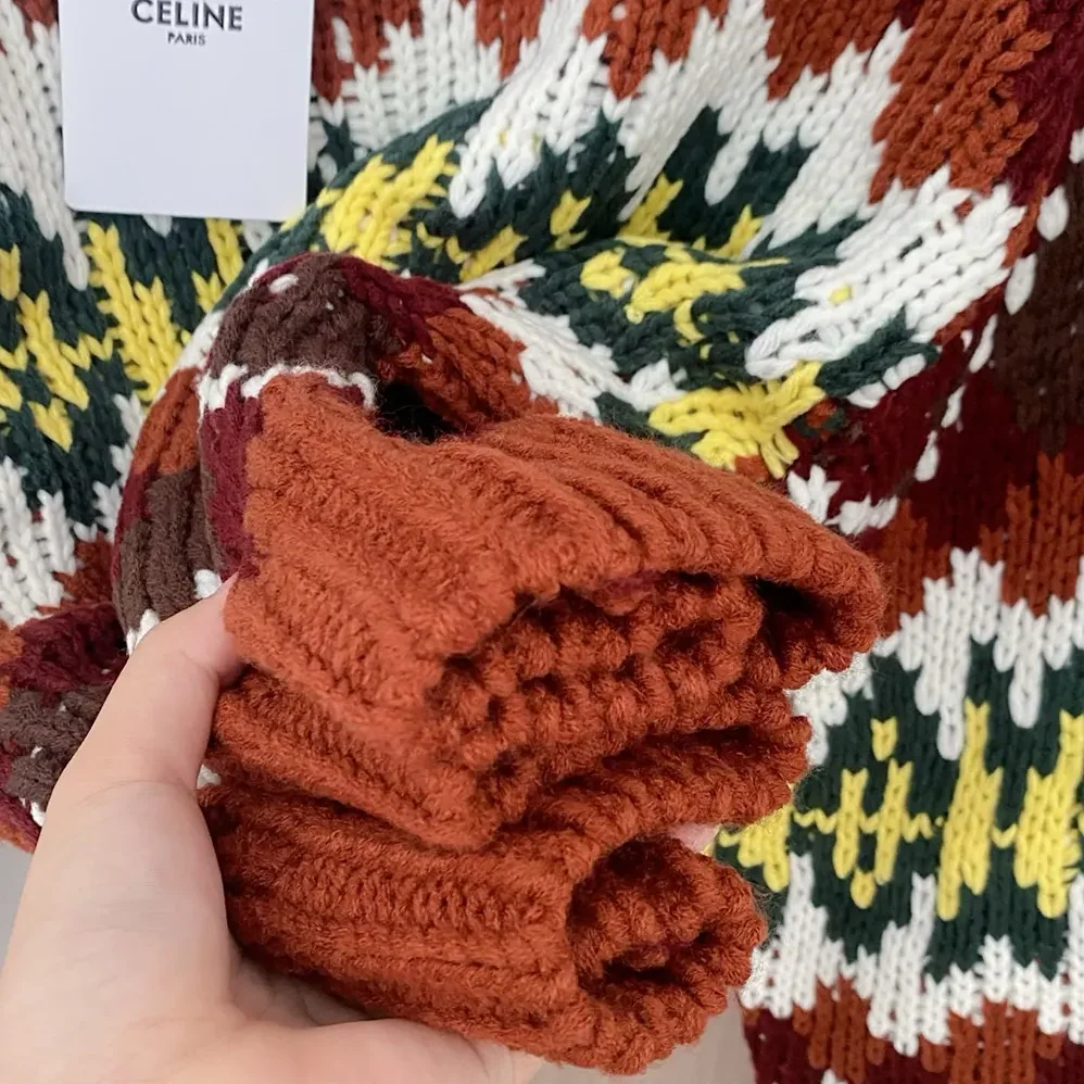 Celine Crewneck Sweater In Fair Isle Wool for Women