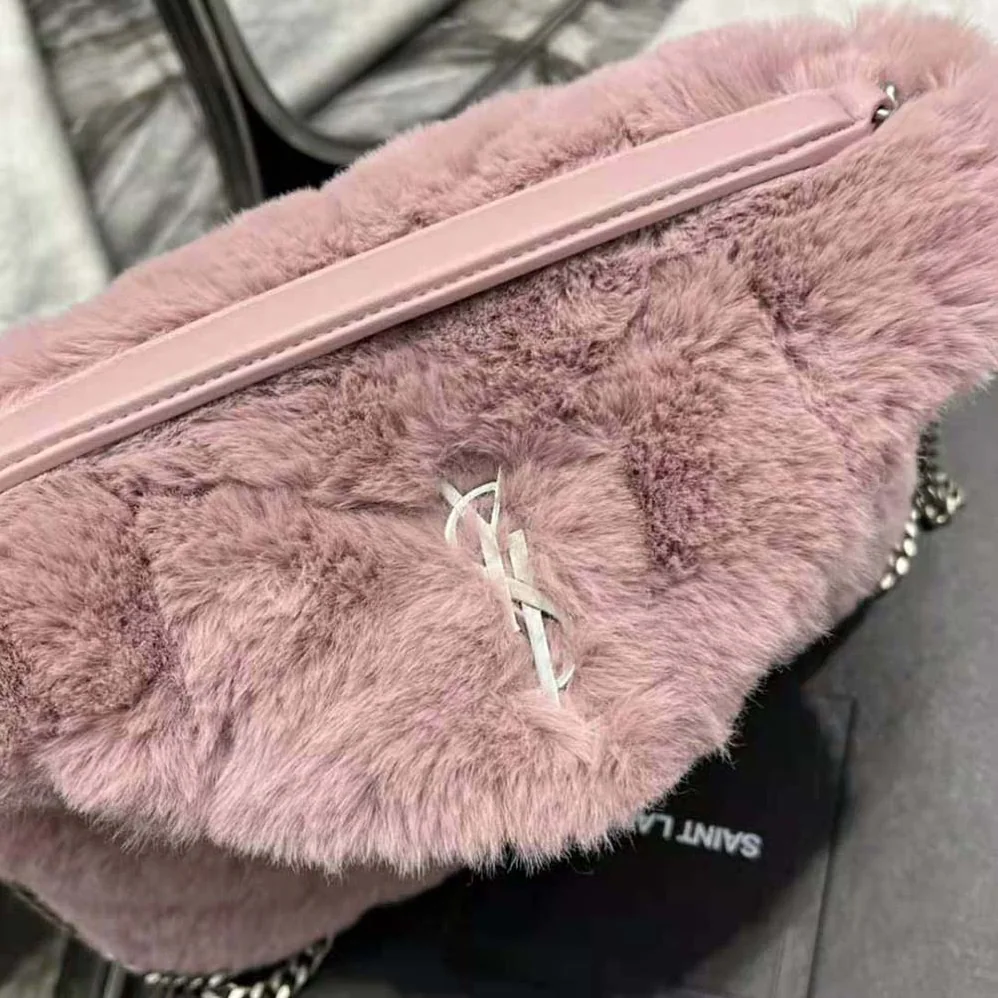 Saint Laurent YSL Puffer Small Bag in Merino Shearling and Lambskin for Women Saint Laurent YSL Puffer Small Bag in Merino Shearling and Lambskin for Women