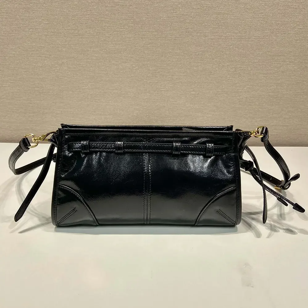 Prada Small Leather Shoulder Bag for Women in Black Prada Small Leather Shoulder Bag for Women in Black