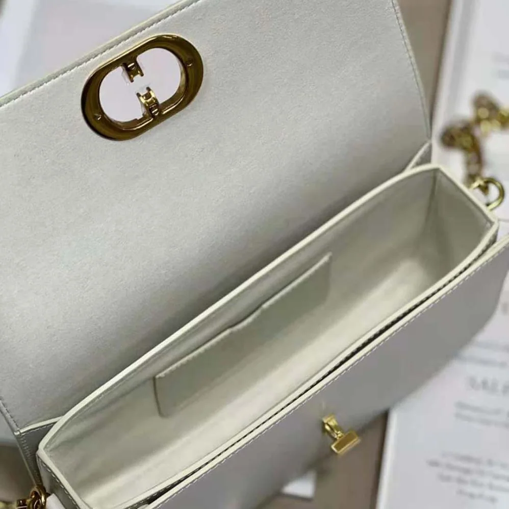 Dior 30 Montaigne Avenue Bag Dusty Ivory Box Calfskin for Women