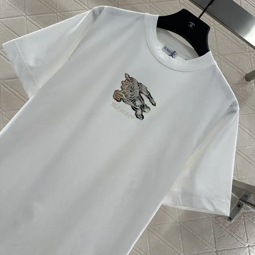 Burberry EKD Check Cotton T-shirt for Men in White Burberry EKD Check Cotton T-shirt for Men in White