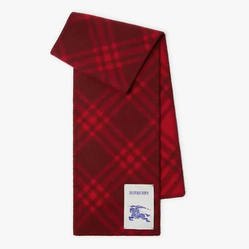 Burberry Check Wool Scarf for Unisex in Red