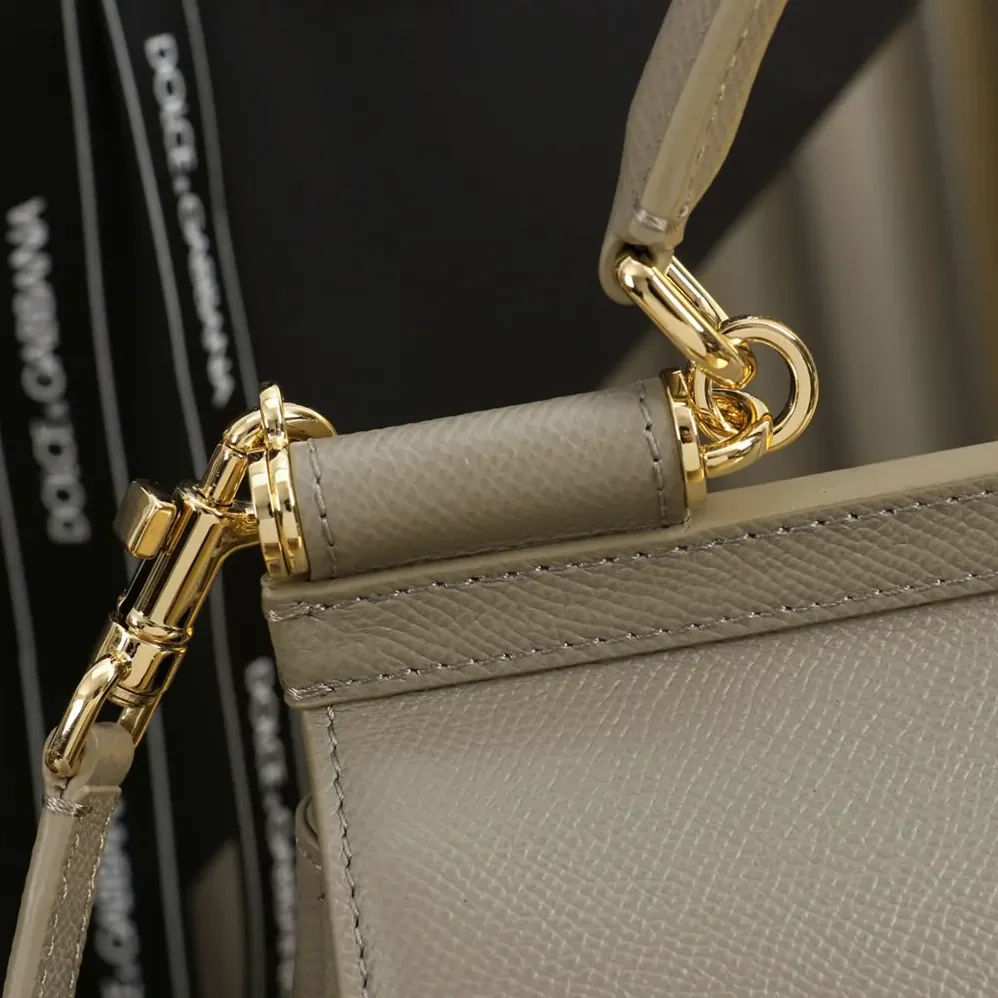 Dolce Gabbana D&G Small Sicily Handbag in Dauphine Calfskin for Women in Gray Dolce Gabbana D&G Small Sicily Handbag in Dauphine Calfskin for Women in Gray