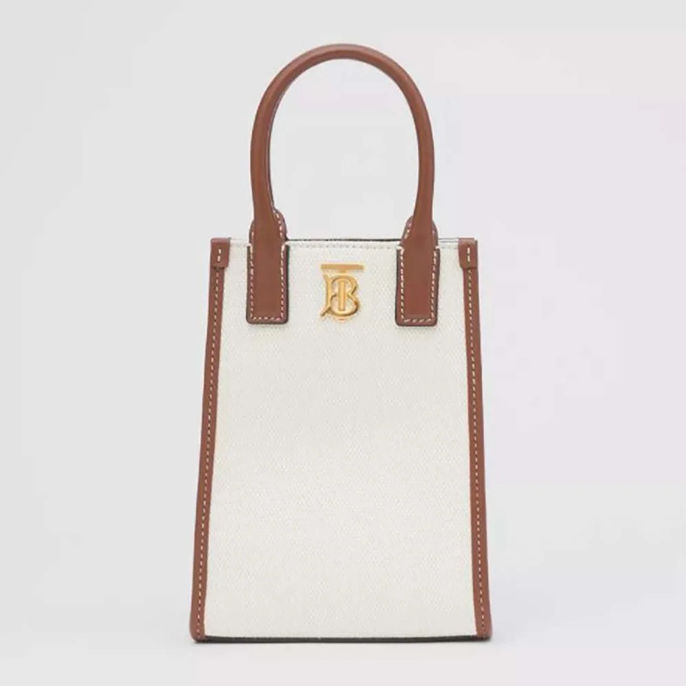 Burberry Micro Monogram Motif Canvas and Leather Tote for Women