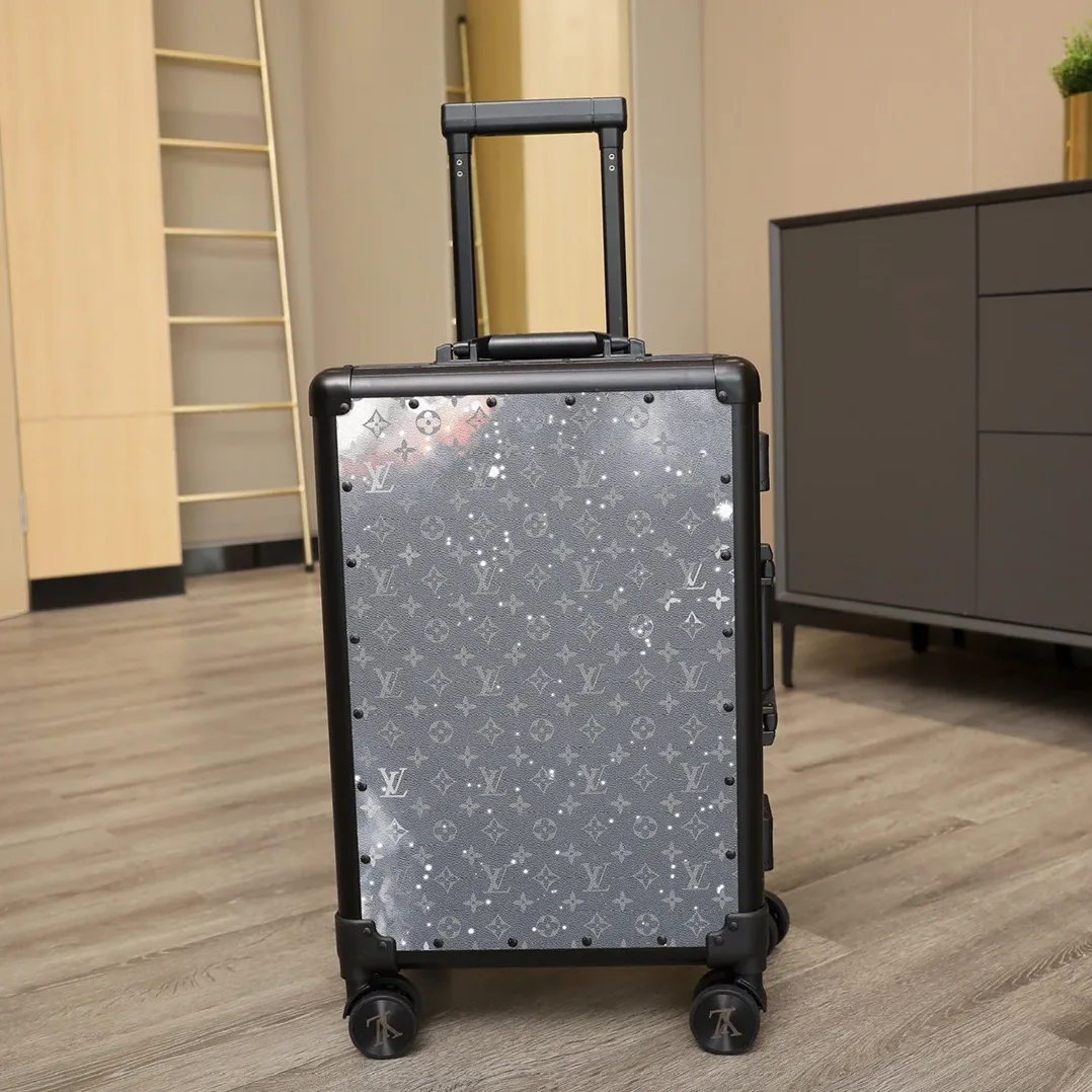 Louis Vuitton Horizon 55 Suitcase in Blue Black Hardware