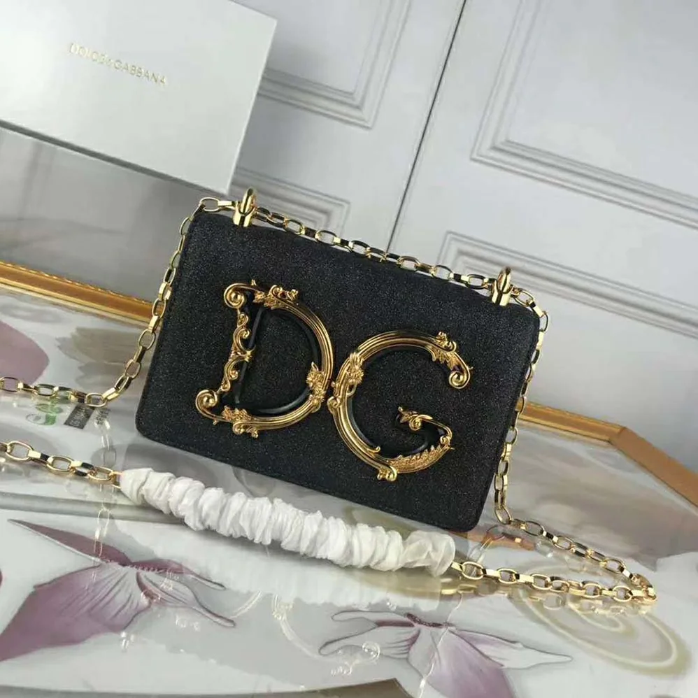 Dolce Gabbana D&G DG Girls Cross-Body Bag Soft Lurex for Women in Black Dolce Gabbana D&G DG Girls Cross-Body Bag Soft Lurex for Women in Black