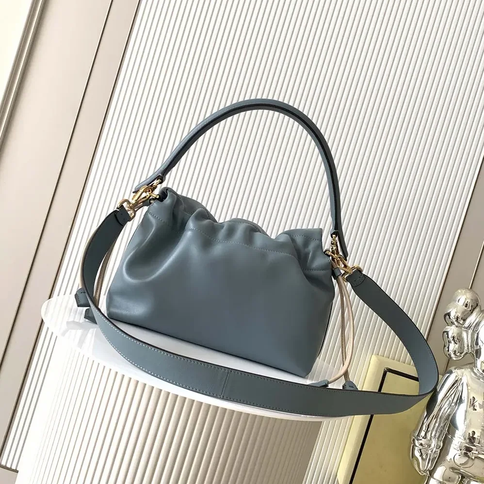 Fendi Mamma Baguette Medium Mercury Blue Nappa Leather Bag for Women Fendi Mamma Baguette Medium Mercury Blue Nappa Leather Bag for Women