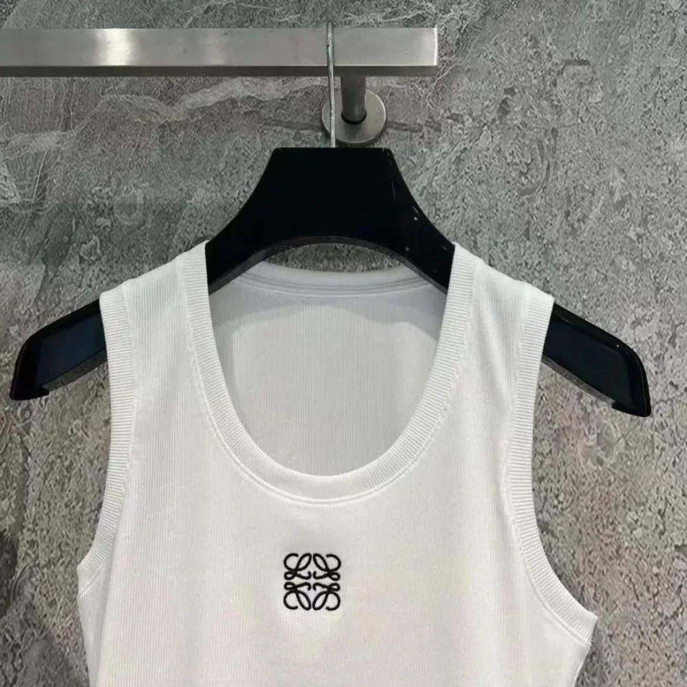 Loewe Anagram Tank Top in Cotton for Women in White