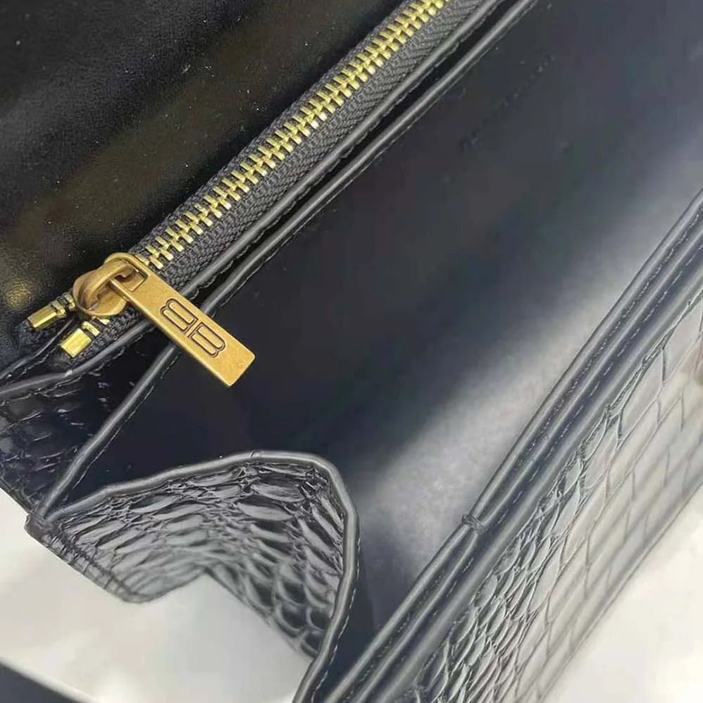 Balenciaga Gossip Small Bag in Extra Supple Crocodile Embossed Calfskin in Black for Women