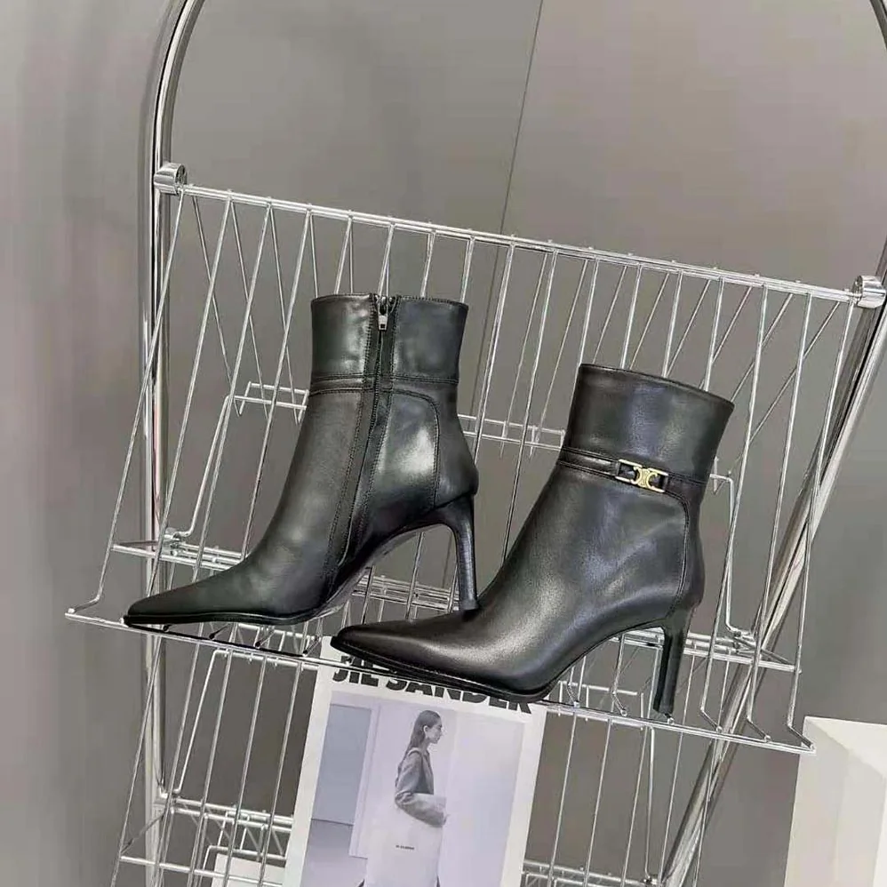 Celine Verneuil Ankle Boot with Triomphe in Calfskin for Women Celine Verneuil Ankle Boot with Triomphe in Calfskin for Women