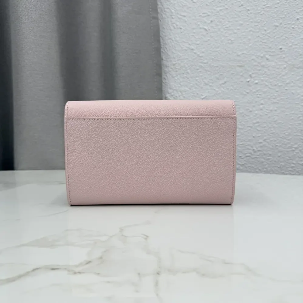 Dior Médaillon Envelope Pouch with Strap Rose Tendre and Gris Pietro Grained Calfskin for Women
